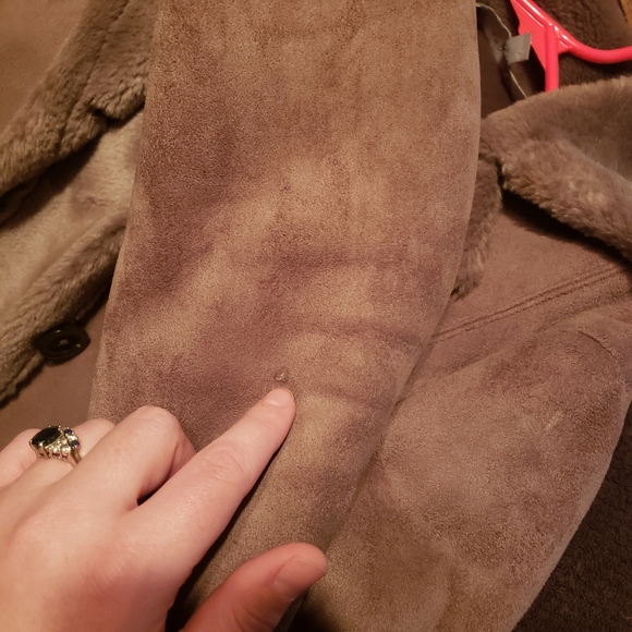 ANN TAYLOR Brown Button Up Shearling Coat - Picture 10 of 11